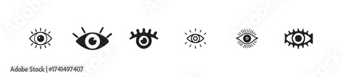 High resolution eye icon set, various styles eye icon, eye icon vector, eyesight symbol vector for apps or website, vector illustration EPS 10.