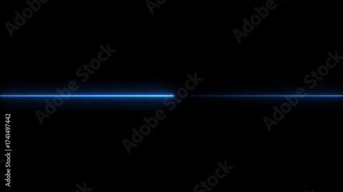 Wallpaper Mural Bright Blue Neon Line Extending Across Black Background Futuristic Abstract Energy Glow Motion Torontodigital.ca