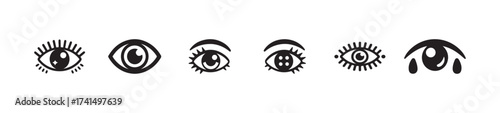 Stylized eye icon, eye symbol, open eyes icons, human eye icons, eyesight symbol vector illustration EPS 10.
