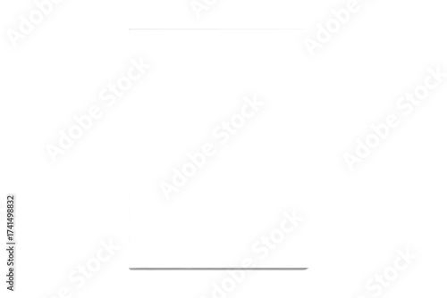 Vector blank poster mockup with transparent shadow. Realistic empty A4 paper sheet template for presentation. White page mock up on gray background. Flyer display illustration.