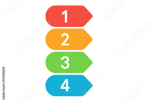 Abstract infographic template with four numbered steps. Vector illustration for business workflow layout, process diagram, web design banner, and presentation options.