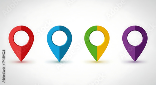 Set of colourful location icon and logo for professional useses 