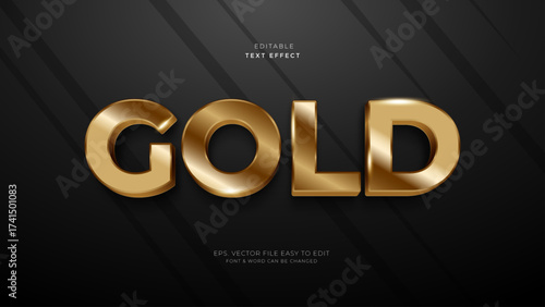 Gold editable text effect shiny typography style