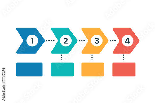 Infographic business data visualization. Process chart with 4 steps. Abstract elements of graph. Diagram with four options, parts, or processes. Vector business template.
