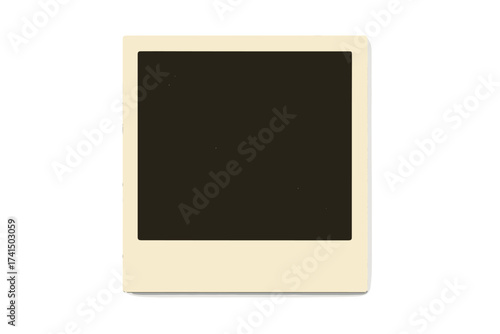 Retro photo frame with shadow. Blank instant camera picture mockup. Vintage photography template for memory and nostalgia concepts. Realistic empty old photo card vector.