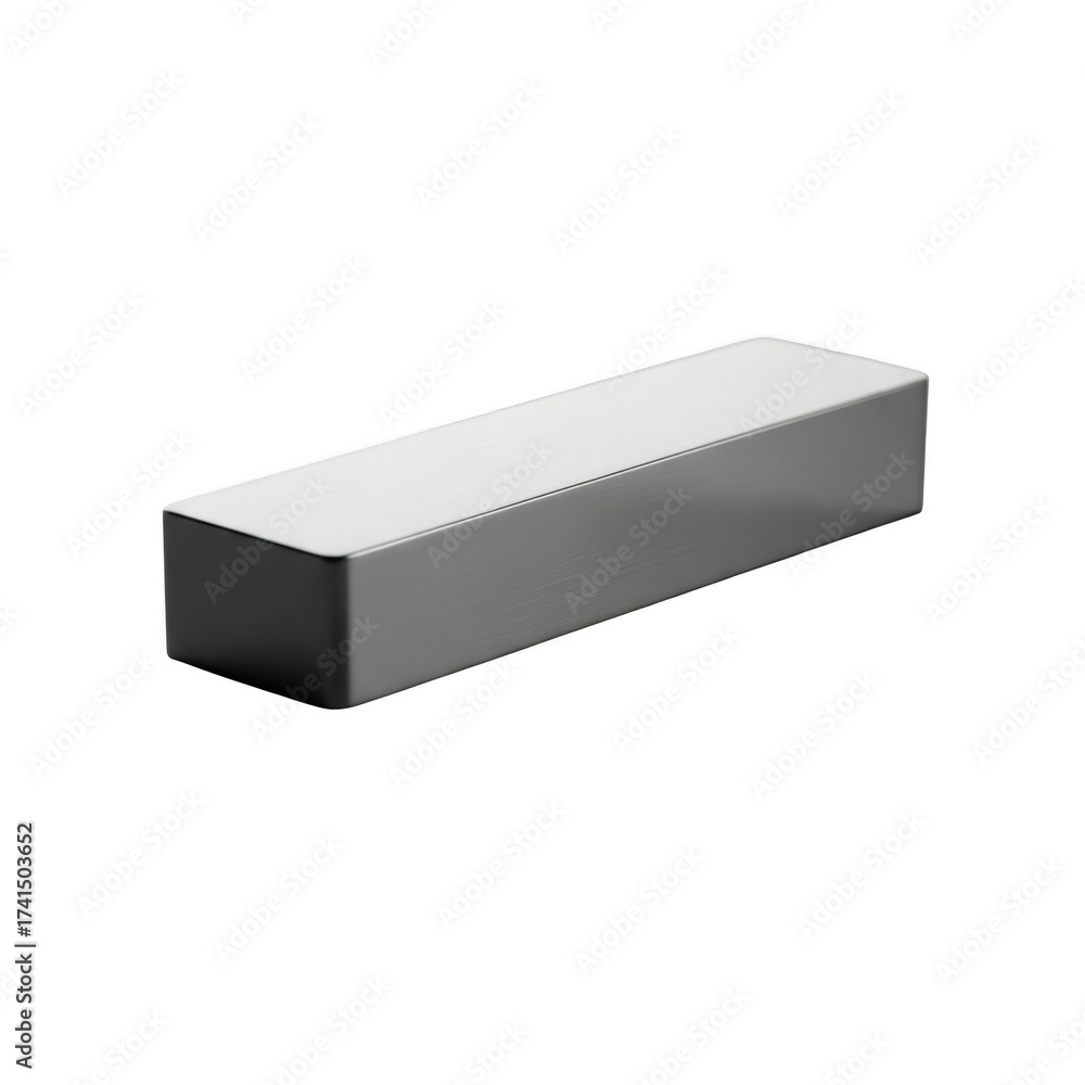 Fototapeta premium Minimalist light gray rectangular prism object with subtle shadows isolated on black illustration