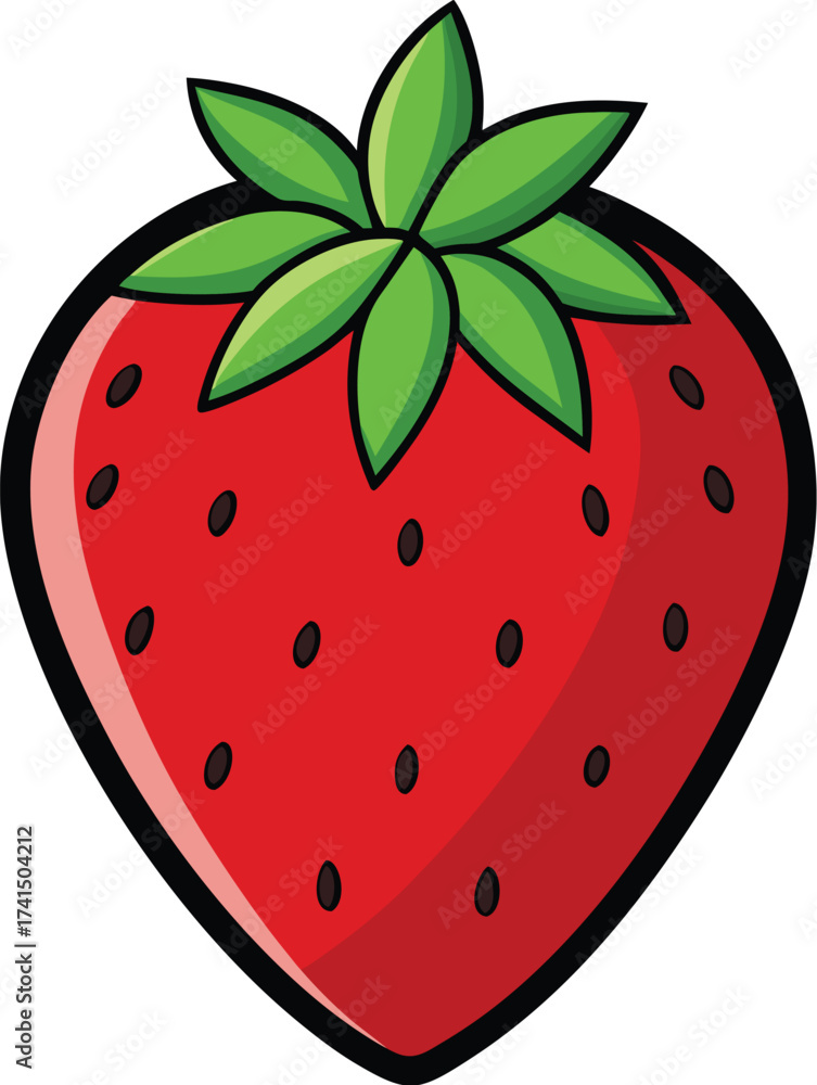 Obraz premium Vector design of strawberry fruit in two flat colors