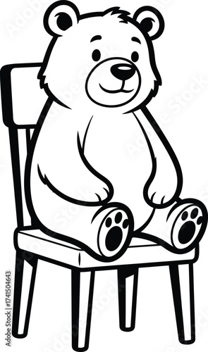 bear sitting in chair