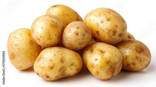 Freshly harvested potatoes piled together for culinary use