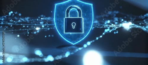 Wallpaper Mural Cybersecurity video Secure digital protection with shield and padlock icon Torontodigital.ca