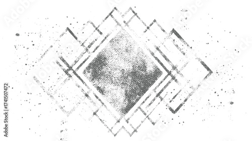 Geometric pattern with distressed texture and scattered dots abstract