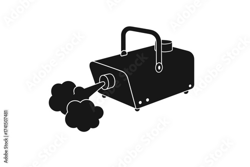 Smoke machine icon. Fog generator for special effects. Party and concert equipment. Haze machine creating atmospheric vapor and steam for events. Entertainment technology vector.