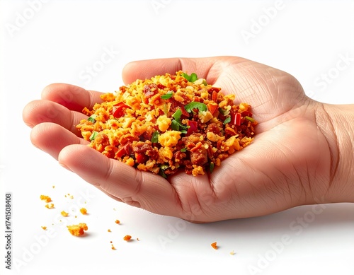 hand holding a handful of pepper