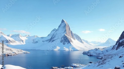 Wallpaper Mural Ultra HD Beautiful winter landscape with the matterhorn mountain peak covered with snow video, winter mountain peak video Torontodigital.ca