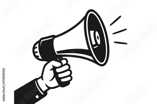 Hand holding megaphone with Bribe text. Corruption concept, illegal payment, unethical business deal. Financial crime, kickback, dishonesty, fraud. Loudspeaker announcing graft.