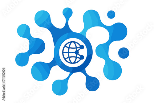 Global network connection concept. Abstract technology background. World wide web, internet, data, social media icon. Digital communication, fintech, or biotech concept.