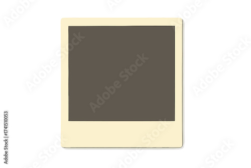 Retro photo frame with shadow isolated on white background. Realistic vector mockup. Vintage instant camera snapshot border for memory album, scrapbooking, or photography design.