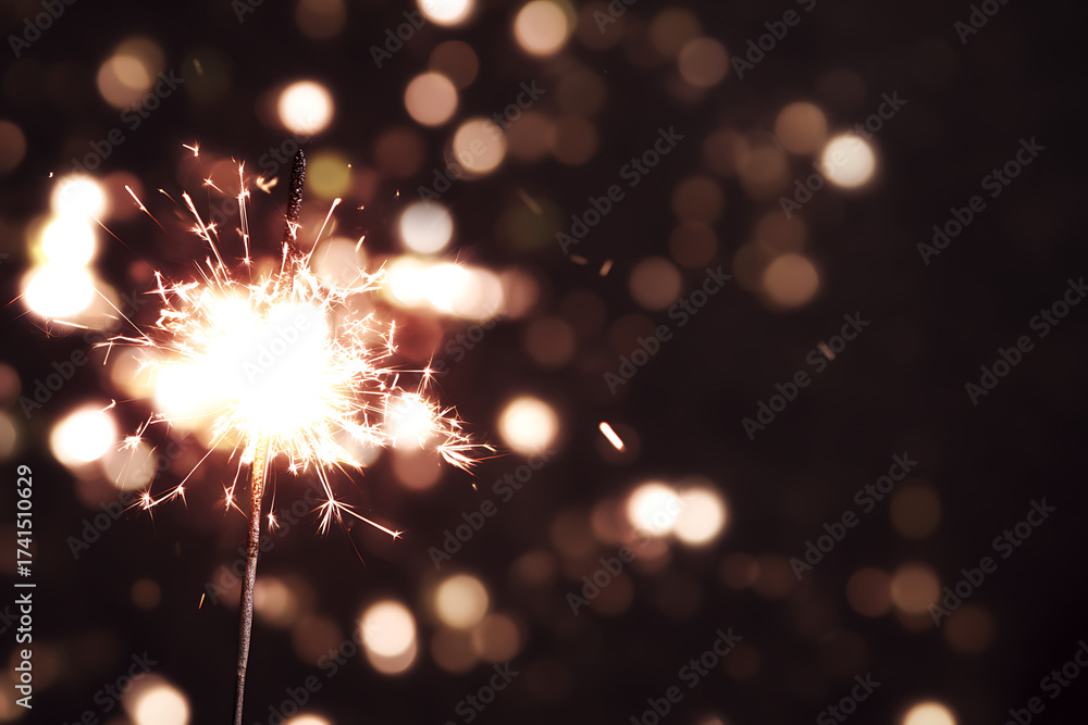 Fototapeta premium sparkler on a black background