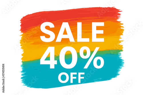 Sale today 30% off sign with art brush acrylic paint stroke abstract textured background vector illustration perfect watercolor design for shop discount and sale banners