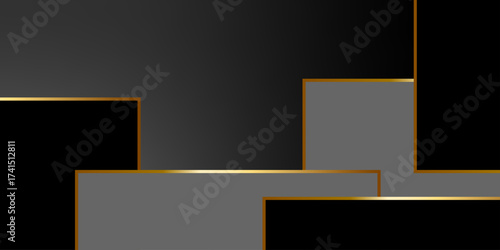 Abstract Black X-Shaped Design With Subtle Lighting. Black gold background.  Dynamic textured geometric element design with diagonal line. geometry shine and layer element vector for presentation.