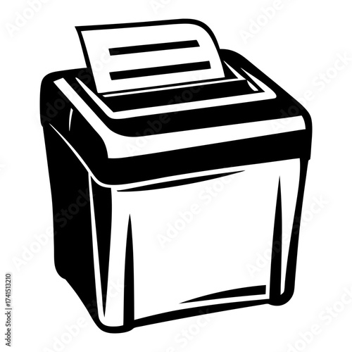Three stylized images of paper shredders ready to destroy documents and information confidentiality