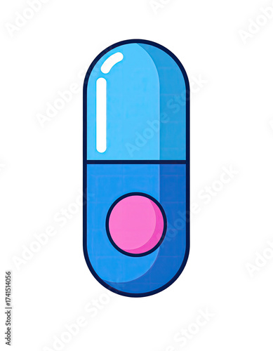 Cartoonish stylized pill