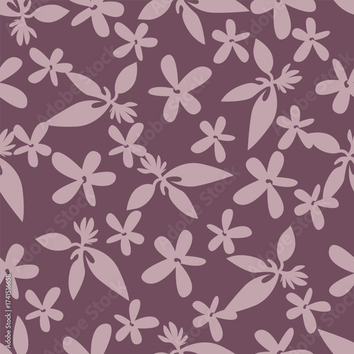 Abstract seamless floral pattern. Spring Trendy flowers print, Plant background, design for fabric, cloth design, covers, wallpapers, print, scrapbooking