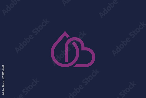 drop love logo icon design vector template