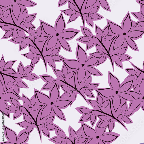 Abstract seamless floral pattern. Spring Trendy flowers print, Plant background, design for fabric, cloth design, covers, wallpapers, print, scrapbooking