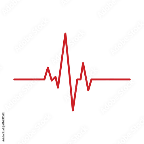 Heartbeat pulse line icon for health monitoring medical cardiology hospital care clean vector illustration design