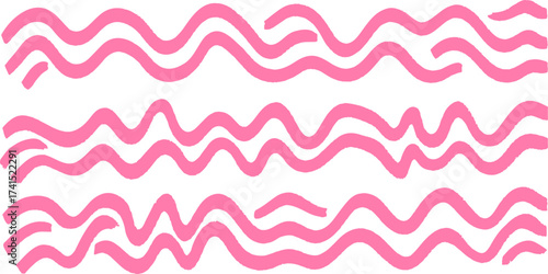 Pink seamless pattern of wavy lines. Abstract pink wavy lines background. Pink wavy lines against a pristine white background.