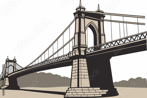 Wheeling Suspension Bridge in West Virginia, historic 19th-century span with towers above Ohio River