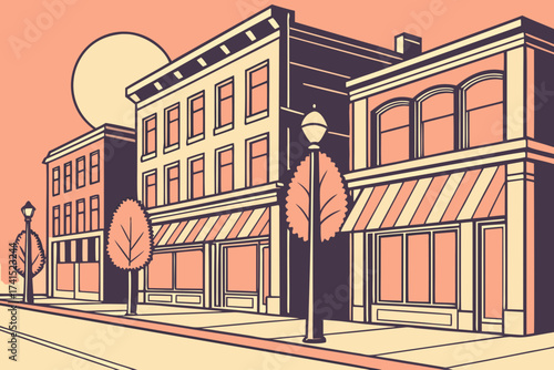 Washington Avenue in St. Louis, Missouri, restored loft-lined street with shops and glowing lights
