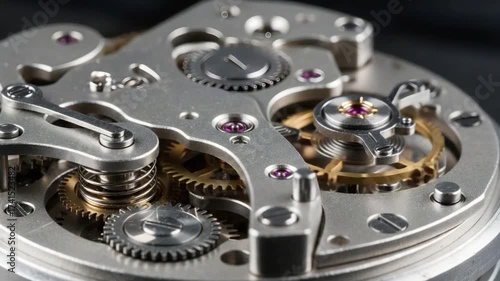 Wallpaper Mural Intricate Watch Movement - Close-up of Gears, Springs, and Jewels in a Mechanical Timepiece. Torontodigital.ca