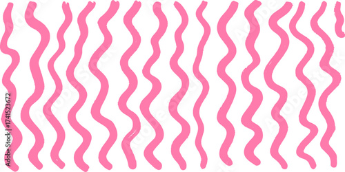 Pink seamless pattern of wavy lines. Abstract pink wavy lines background. Pink wavy lines against a pristine white background.