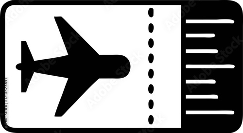 Iconic airplane ticket illustration, symbolizing travel, adventure, and the excitement of boarding a flight for a journey