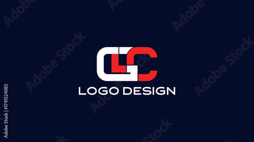 GLC Monogram Logo Design in Red and White — Modern Interlocked Letter Design for Corporate, Technology, or Automotive Business Branding Identity