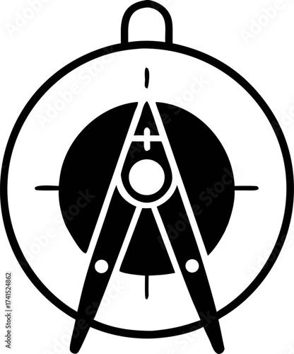 Precision Geometric Compass Tool Icon for Design, Drafting, and Technical Drawing Applications - Vector Graphic