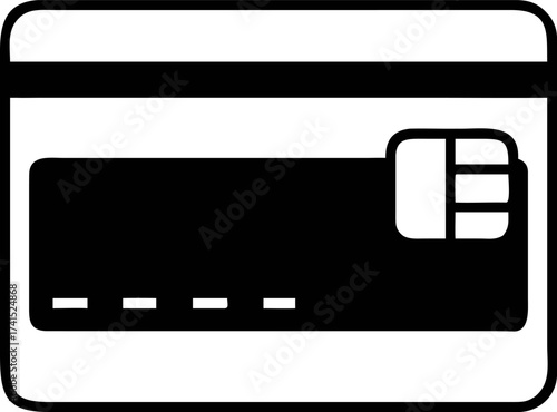 Simplified Credit Card Icon Financial Symbol for Online Transactions, Banking Services, and Payment Solutions Illustration