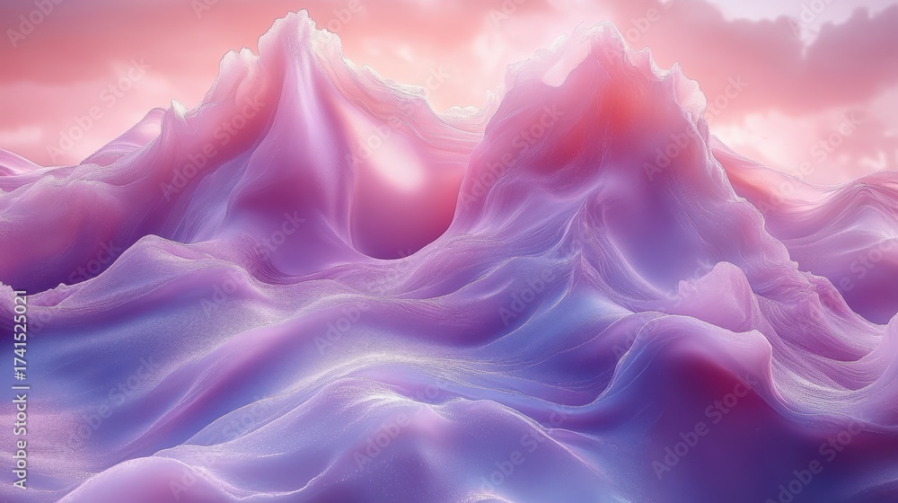Obraz premium Ethereal Waves of Colorful Textures in Serene Nature Landscape