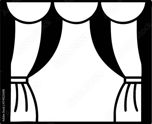 Elegant Stage Curtains A Classic Theatrical Design for Dramatic Presentations and Artistic Showcases with Intricate Details