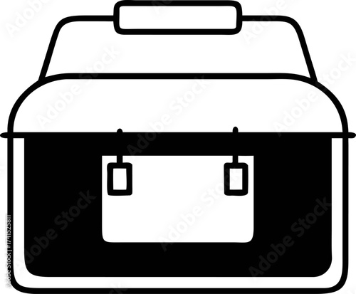 A vector illustration of a toolbox with handle and clasp, ideal for construction, DIY, and repair tasks, perfect for projects