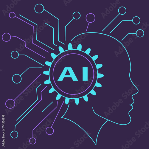 AI, Artificial intelligence. Ai digital brain. Robotics concept