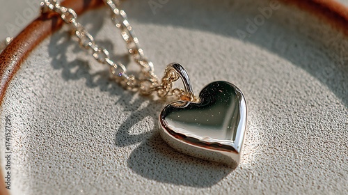 Romantic heart shaped pendant necklace for women high resolution picture