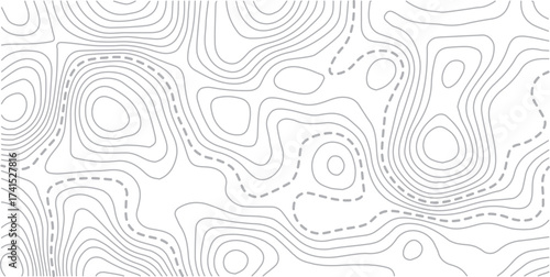 Abstract topo contour map on white background, Topographic map Topographic contour lines map seamless pattern. Geographic map conceptual design. Elegant background for presentations
