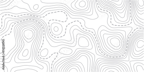 Abstract topo contour map on white background, Topographic map Topographic contour lines map seamless pattern. Geographic map conceptual design. Elegant background for presentations