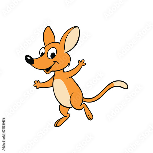 Desert hopping mouse illustration with bold colors