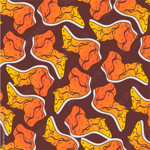 Fried chicken pattern background. Fried chicken seamless pattern background. Fast food fried chicken illustration. Fried chicken wing pattern illustration. Fast food vector. Gradient fast food.