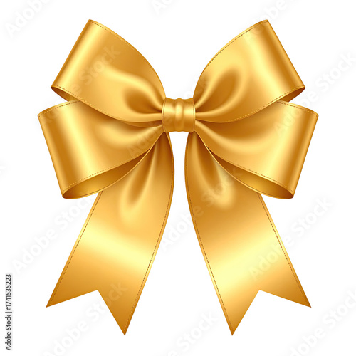 Golden ribbon bow, richly detailed.  