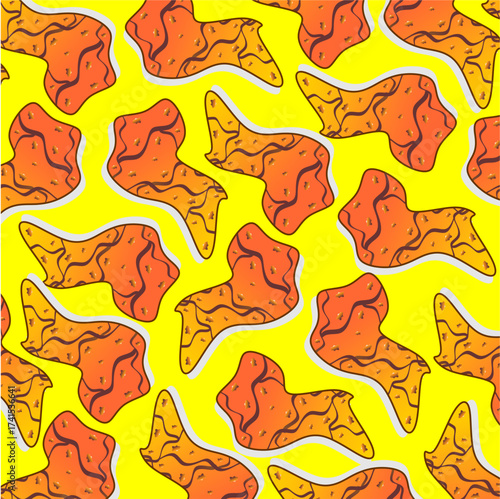 Fried chicken pattern background. Fried chicken seamless pattern background. Fast food fried chicken illustration. Fried chicken wing pattern illustration. Fast food vector. Gradient fast food.